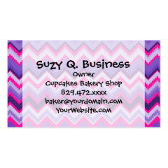 Bold Purple Pink Tribal Chevron Zig Zags Business Cards
