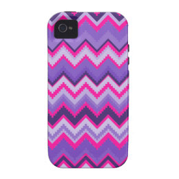 Bold Purple Pink Tribal Chevron Zig Zags Vibe iPhone 4 Covers