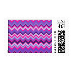 Bold Purple Pink Tribal Chevron Zig Zags Postage Stamp