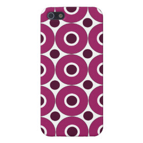 Bold Purple Polka Dots Concentric Circles Pattern iPhone 5 Cases