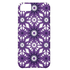 Bold Purple Star Pattern Starburst Design iPhone 5C Cases