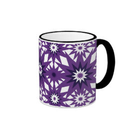 Bold Purple Star Pattern Starburst Design Coffee Mug