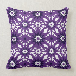 Bold Purple Star Pattern Starburst Design Pillows