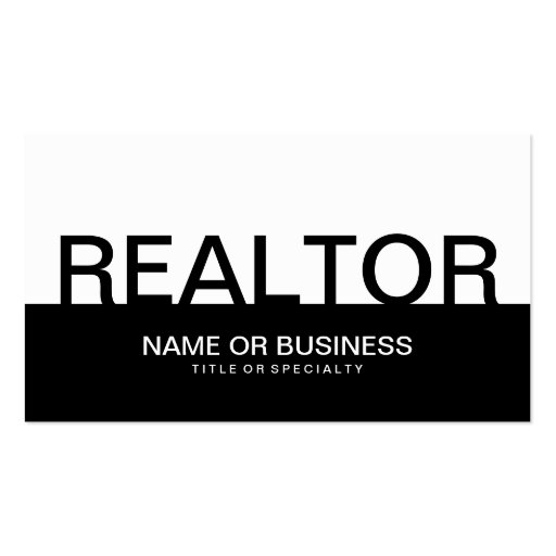 bold REALTOR (color customizable) Business Cards (front side)