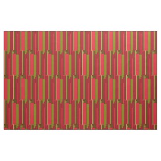 Bold Red and Green Stripes Fabric
