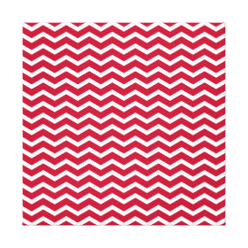 Bold Red and White Chevron Zigzag Pattern Gallery Wrapped Canvas