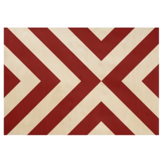 Bold Red Chevrons on Wood Veneer Poster Wood Poster