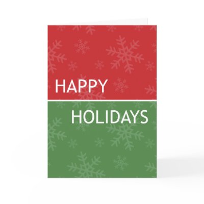 Bold Red Green Snowflake Design Holiday Cards by mariannegilliand