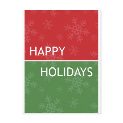 Bold Red Green Snowflake Design Holiday Postcards by mariannegilliand