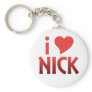 Bold Red I Heart Nick Keychain