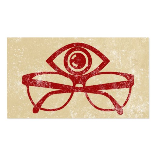 Bold Red Optometrist Business Cards (front side)