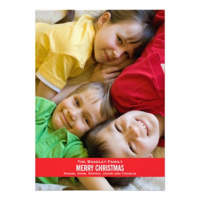 Bold Red Ribbon Christmas Card