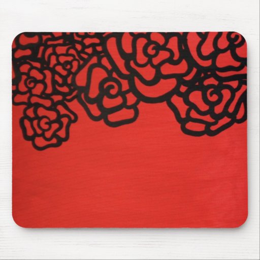 bold red rose mousepad