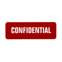 Bold Red Small Confidential Stickers Custom Return Address Labels