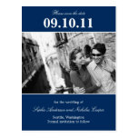 Bold Reminder Save The Date Postcard (Navy)