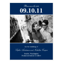 Bold Reminder Save The Date Postcard (Navy)