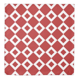 Bold Reversible Red and White Diamond Patterns
