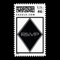 bold RSVP postage stamps