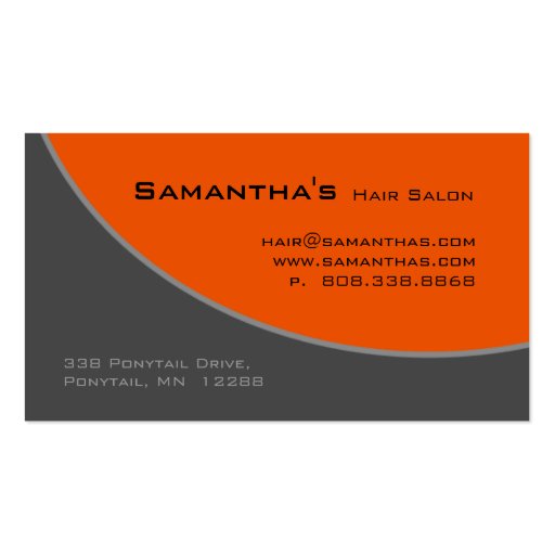 Bold Salon Spa Business Card orange gray 2 (back side)