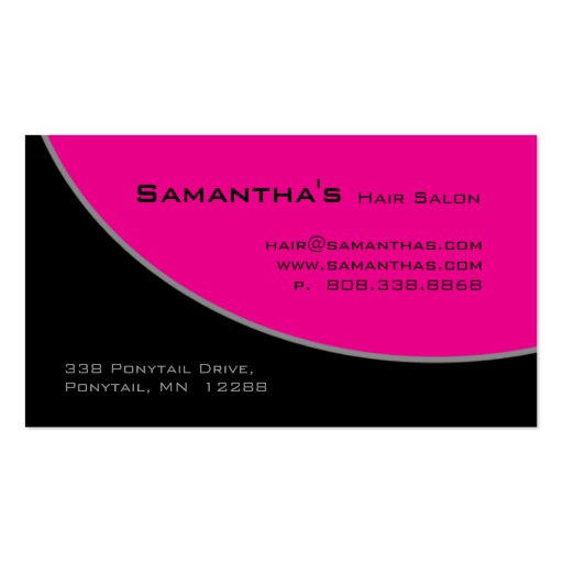 Bold Salon Spa Business Card Pink gray 2H (back side)