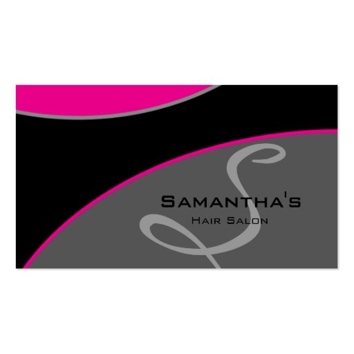 Bold Salon Spa Business Card Pink gray 2H (front side)