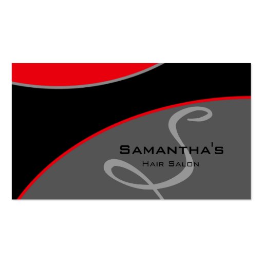 Bold Salon Spa Business Card red gray 2