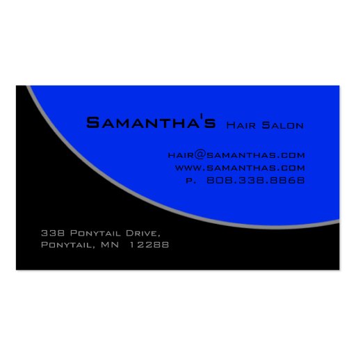 Bold Salon Spa Business Card royal blue gray 2H (back side)