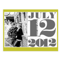 BOLD Save the Date | Grey, Yellow and White postcards