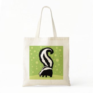 Bold Skunk Illustration With Green Dots bag