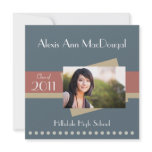 Bold Stripe Graduation Announcement (slate blue) invitations