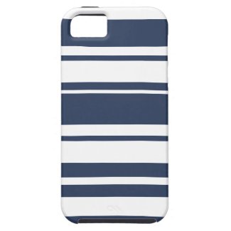 Bold Stripe Pattern - white and nautical navy iPhone 5 Cases
