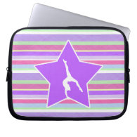 Bold Stripes and Star Gymnastics Laptop Sleeve