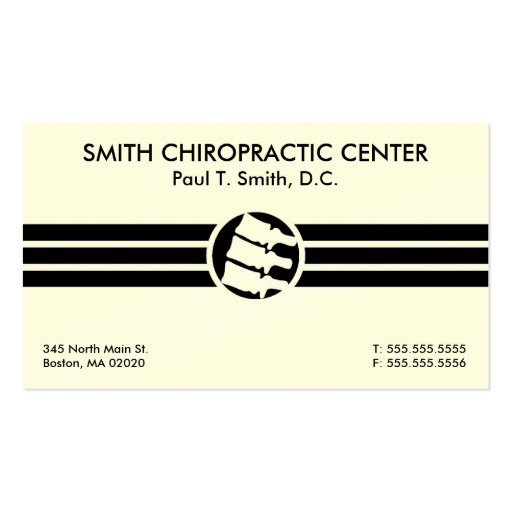 Bold Stripes Chiropractic Business Cards