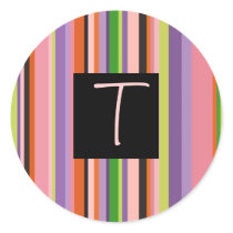 Bold Stripes Letter "T" - Customized - Customized stickers by Initialreaction Bold Stripes Letter "T" - Customized - Customized stickers