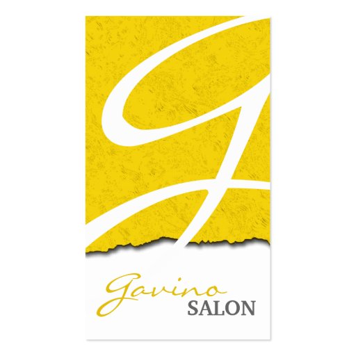 Bold Stylish & Modern Monogram Salon Business Card (front side)