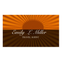 Bold Sun Rising Travel Agent Vacation Business Card