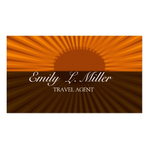 Bold Sun Rising Travel Agent Vacation Business Card (front side)