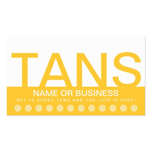 bold TANS customer loyalty card Business Cards