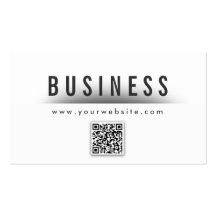 Bold Title QR Code Funeral Business Card
