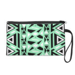 Bold Tribal Mint Wristlet Clutches