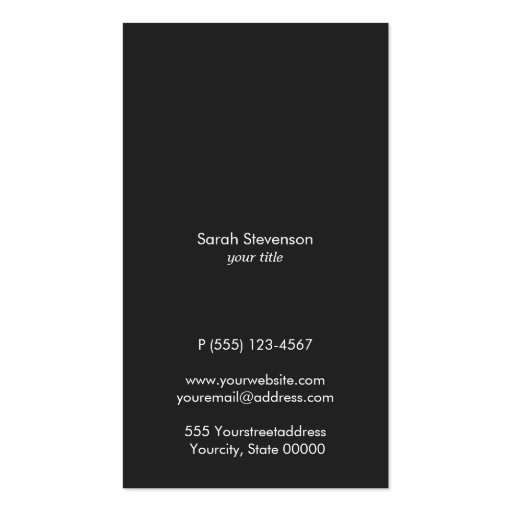 Bold Typography Black and Pink Striped Beauty Business Card Template (back side)