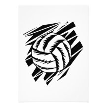 bold volleyball graphic invitation