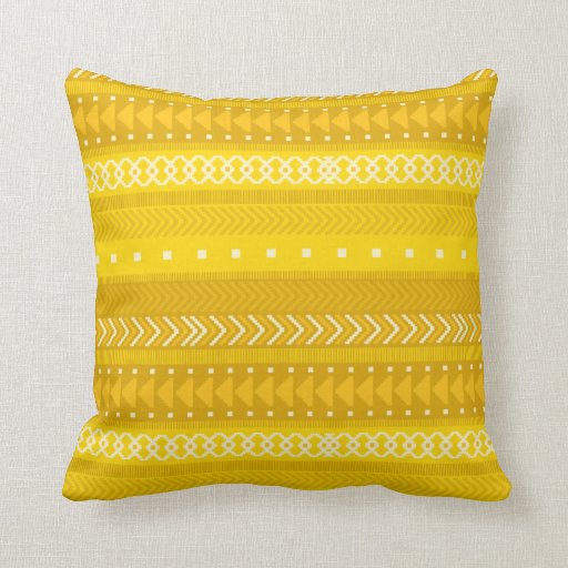 Bold Yellow & Gold Tribal Throw Pillow Zazzle