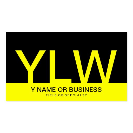 bold yellow monograms business card template