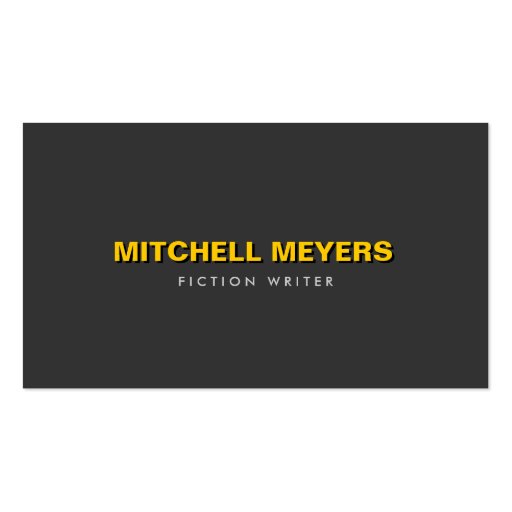 BOLD YELLOW SHADOW Business Card (front side)