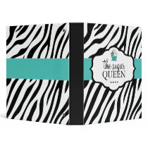 Bold Zebra Cupcake Portfolio Binder