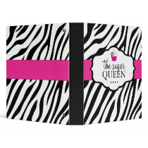 Bold Zebra Cupcake Portfolio Binder