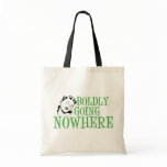 Boldly Going NOWHERE Retro Lady Green Bag