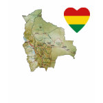 Bolivia Flag Heart and Map Fitted AA T-Shirt