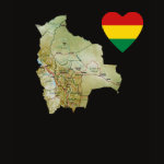 Bolivia Flag Heart Map Fitted AA T-Shirt